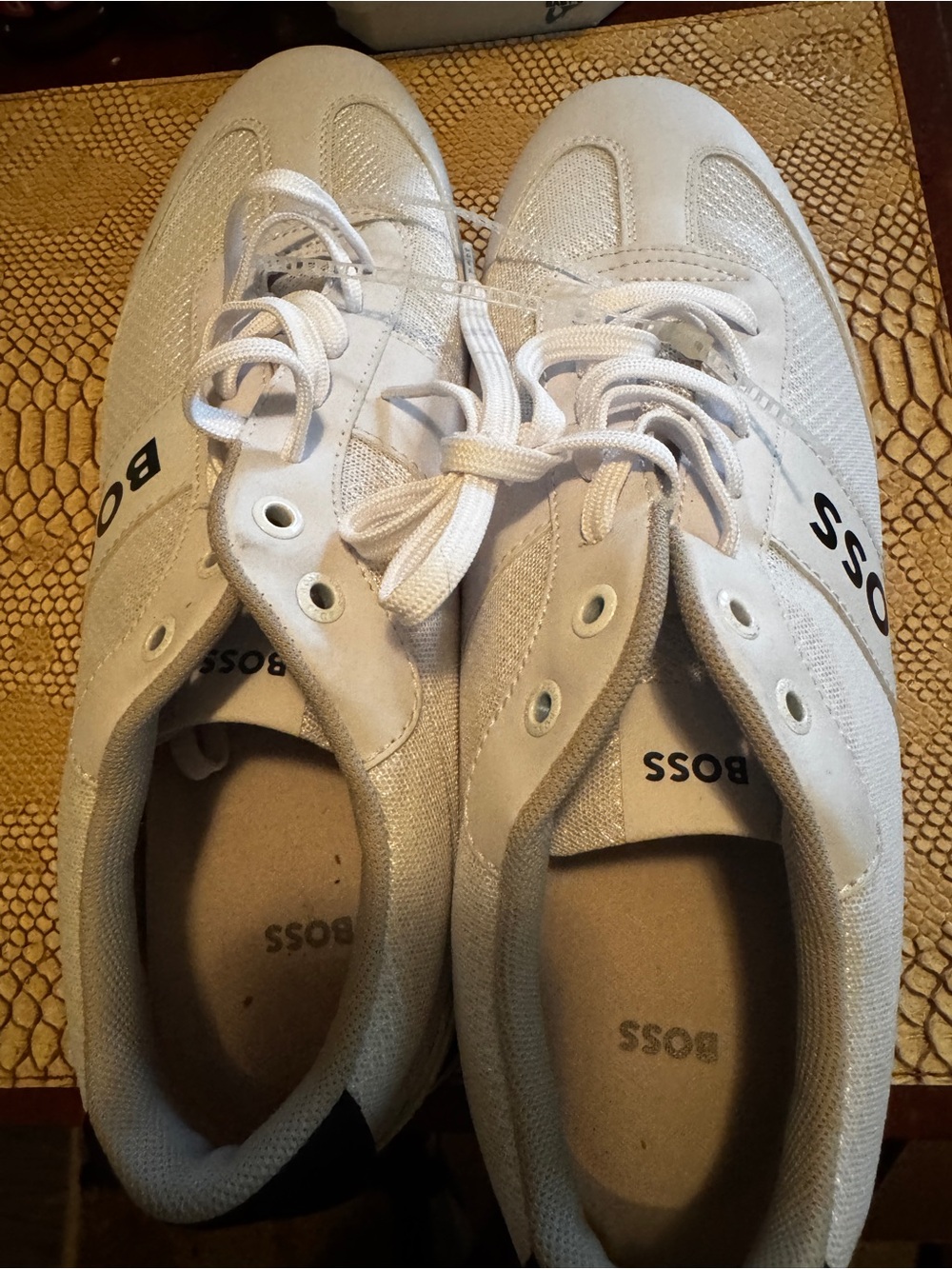 Boss White Low-Top Canvas Sneaker